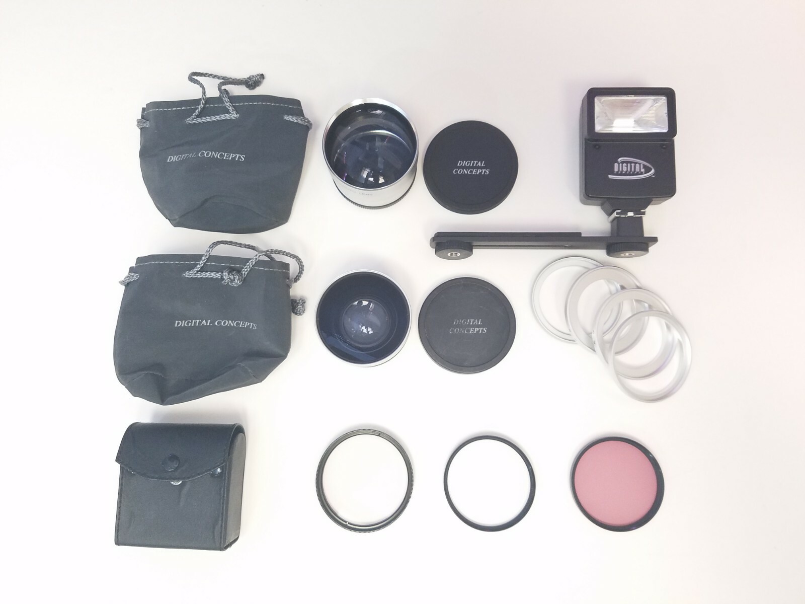 Digital Concepts Huge Camera Accessories Lot - Flash,Filters,Lens, and More!