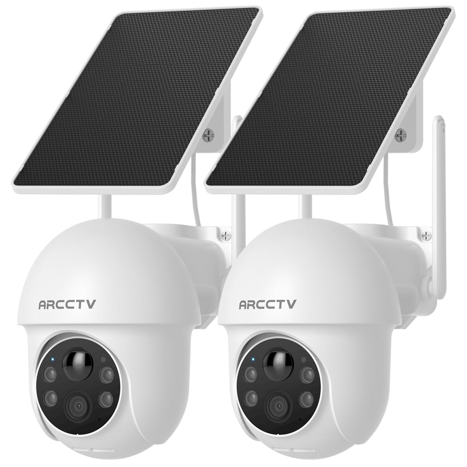 Solar Battery Powered Security Camera WiFi6 Wireless Sys PTZ 3MP Outdoor 2PACK