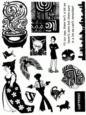 Unmounted Rubber Stamp Plate, Unmounted/Uncut Pink Rubber Stamps