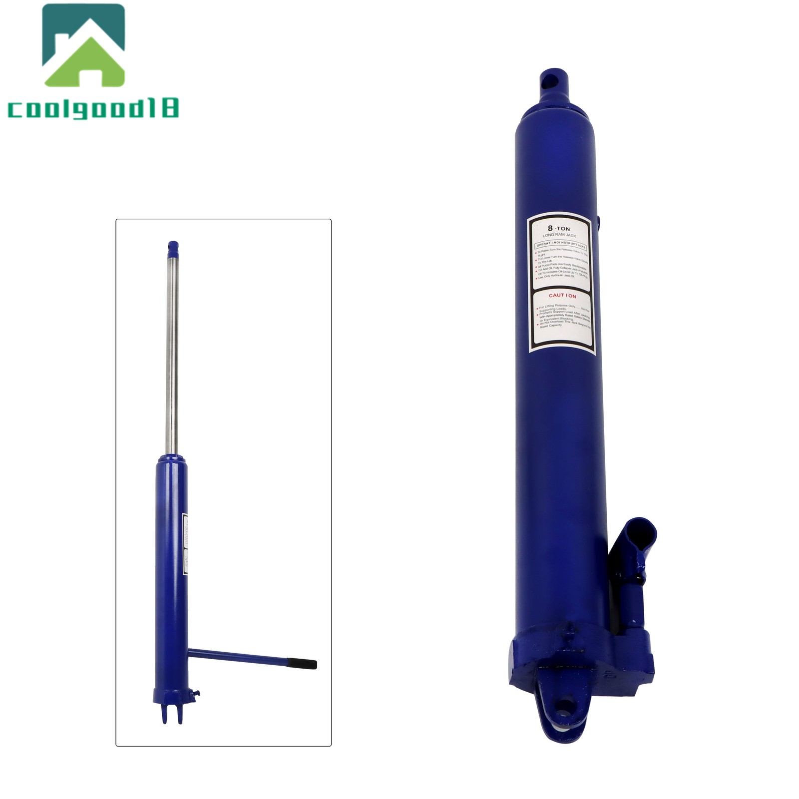 8 Ton Hydraulic Long Jack Manual Single Pump Engine Hoist Lift Shop Crane