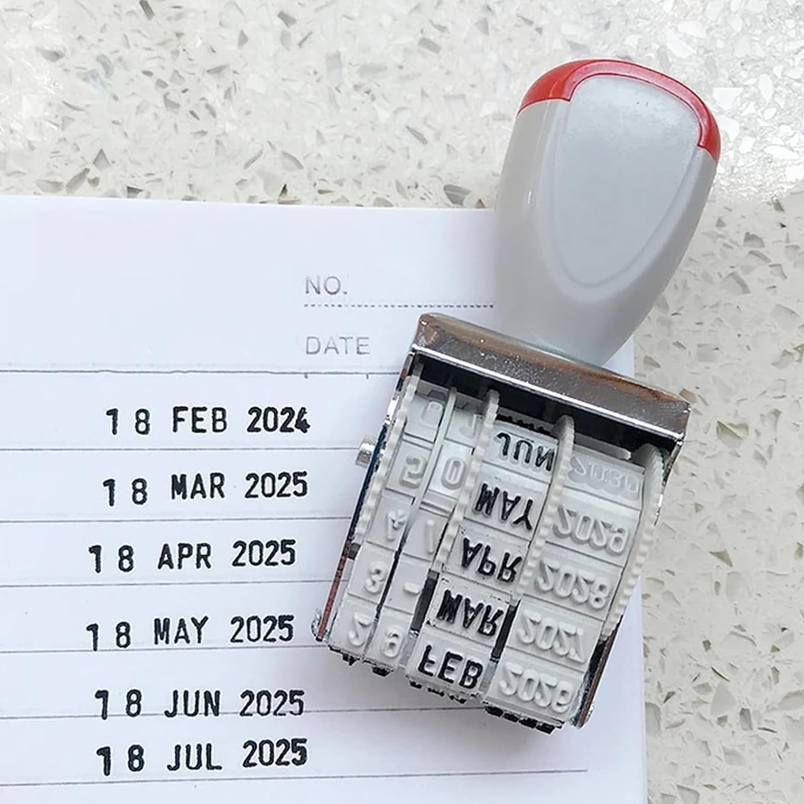 Rubber Stamp Line Dater Office Rotating Self Inking Scrapbooking Tool