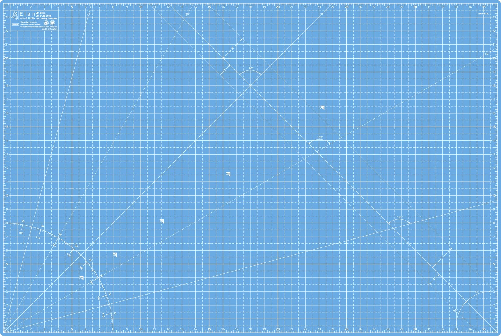 Elan Self-Healing A1 Cutting Mat 24x36" Blue Craft Quilt Hobby Board