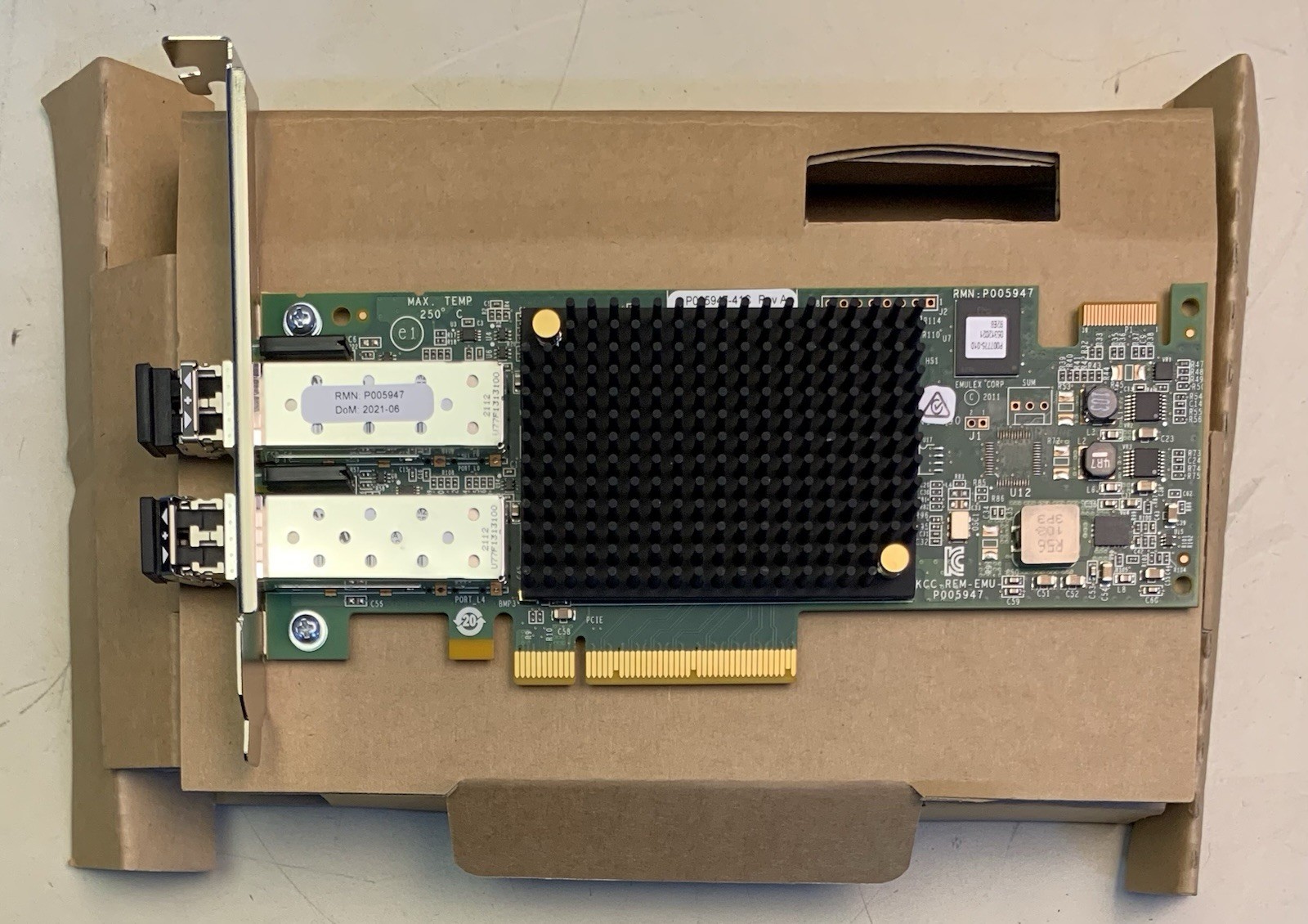 New!! EMULEX -PCIE-E16002 LPE16002B-M6 16Gb Dual Port Fibre Channel  Adapter