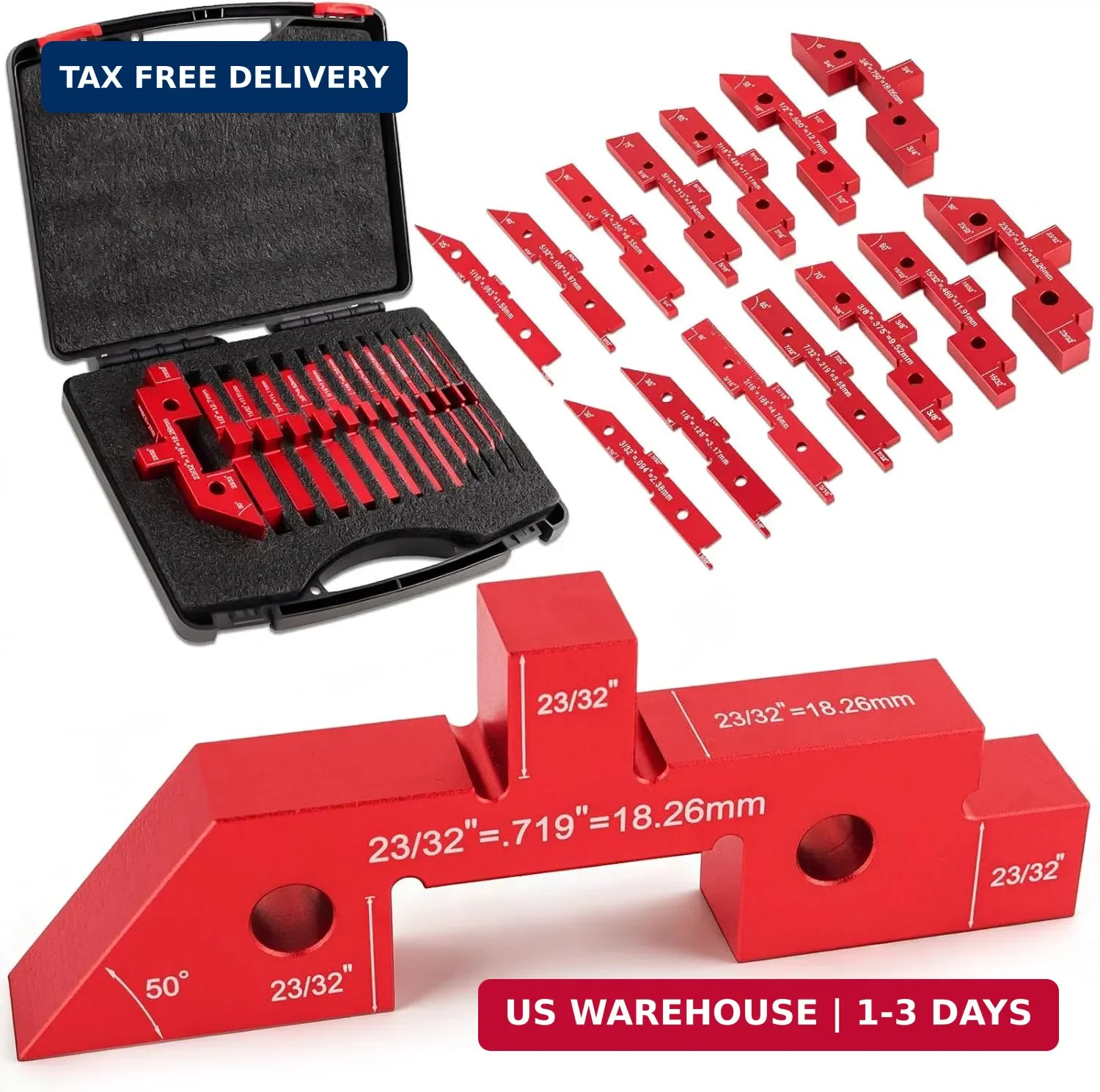 14 Pcs Aluminum Alloy Setup Blocks for Woodworking, Precision Router & Table Saw