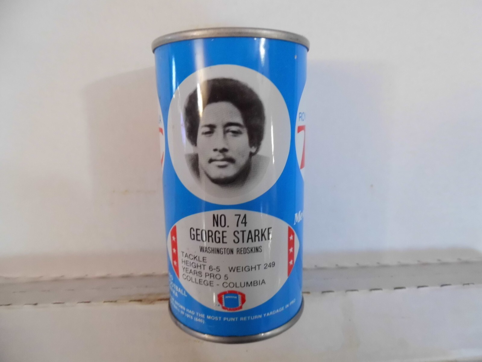 ROYAL CROWN RC COLA NFL WASHINGTON REDSKINS GEORGE STARKE SODA CAN~#74