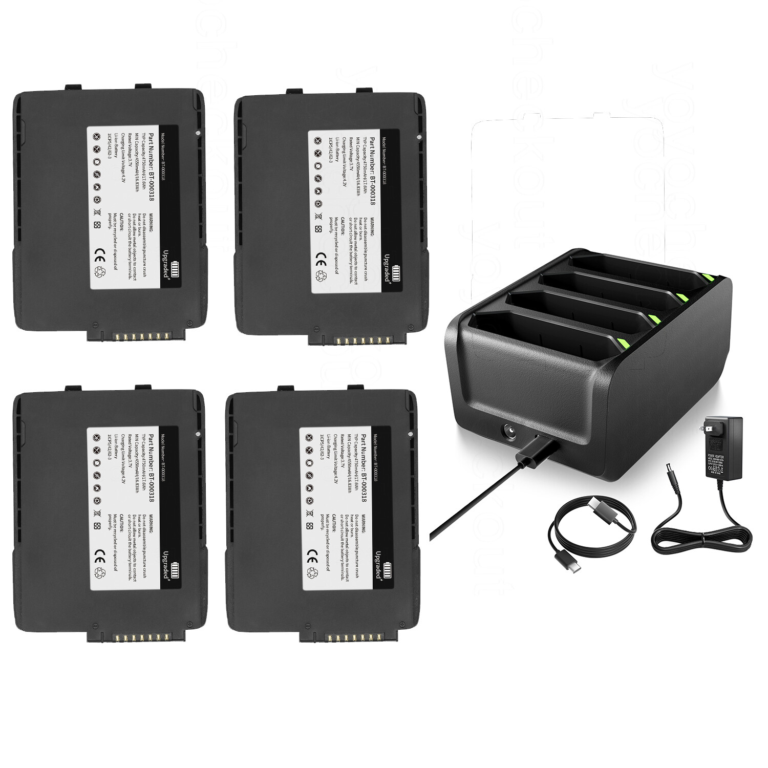 4 Slot Battery Charger & Battery For ZebraTC70 TC75 TC77 TC7X SAC-TC7X-4BTYPP-01