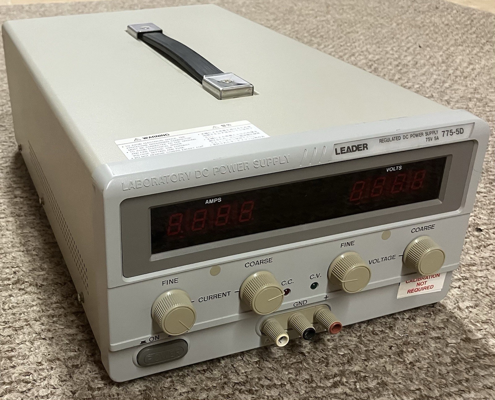 Leader 775-5D Regulated DC Bench Power Supply 0–75V 5A