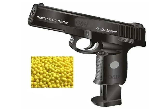 O & R Toy Shooting Gun Mouser Pistol with 200 Plastic BB Bullets