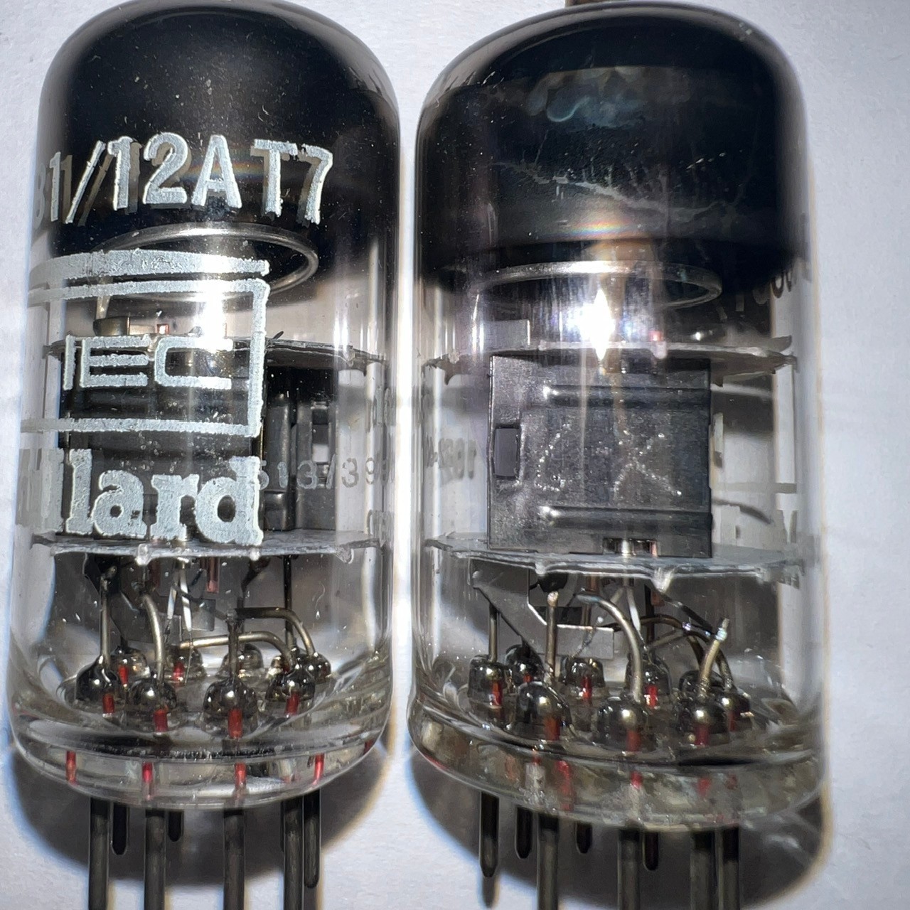 BRIMAR (MULLARD) BLACK PLATE 12AT7 ECC81 MATCHED PAIR TUBES NOS
