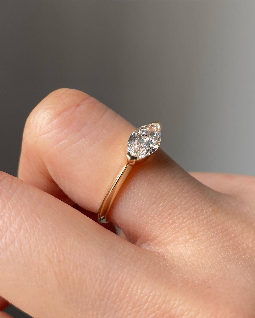 1.26CT White Marquise Cut Moissanite Solitaire 925 Sterling Silver Proposal Ring