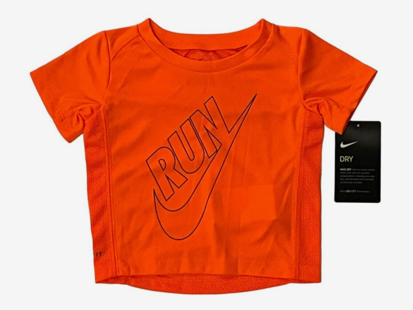 Nike Baby 12 Month Orange Dri-Fit Run Swoosh Quick Dry Lightweight Top T-Shirt