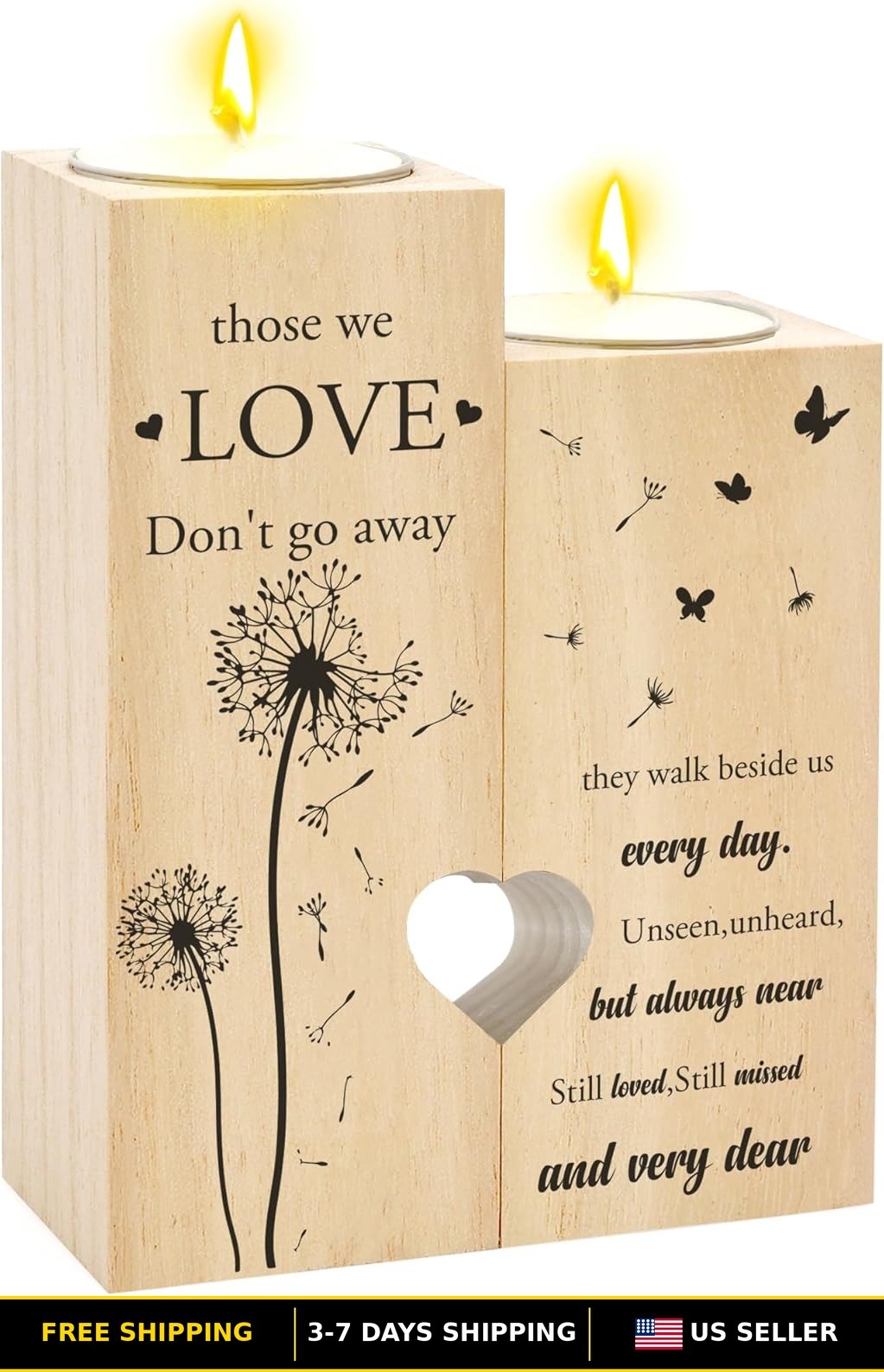Sympathy Gifts - Memorial Candle Holder for Loss of Loved One, Remembrance Decor