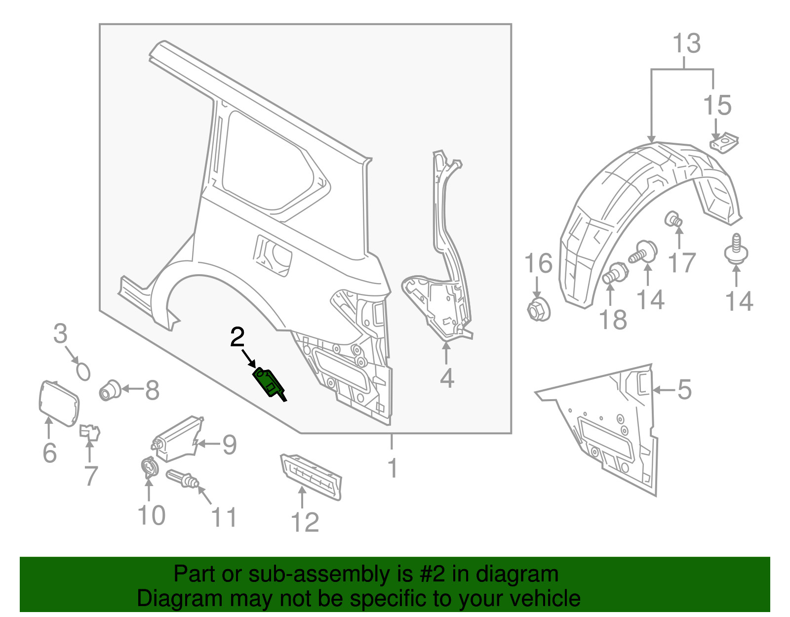 Genuine Nissan Quarter Panel Bracket 76259-1LA0A
