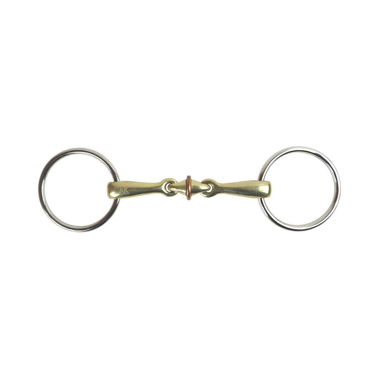 AK Loose Ring Lozenge with Cooper Roller Middle Link in German Silver