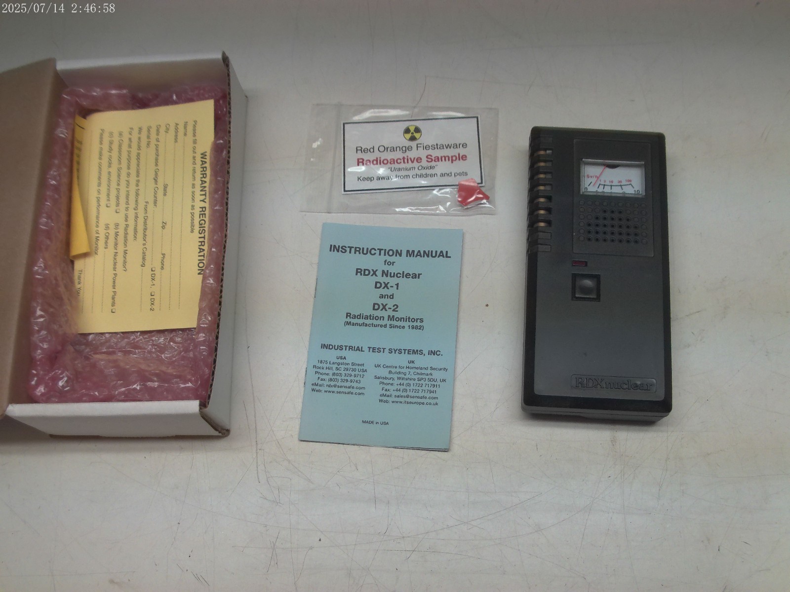 RDX Nuclear DX-1 Reader Radiation Monitor