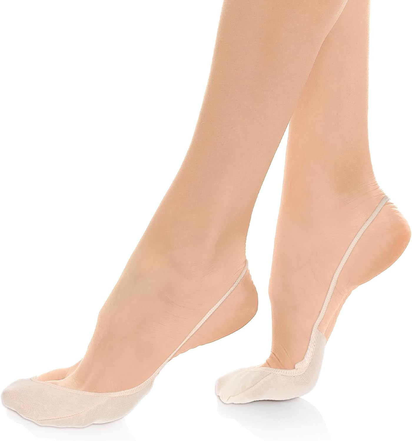 6 Pairs Women's Ultra Low Cut Toe Topper Socks for Heels and Dress Shoes