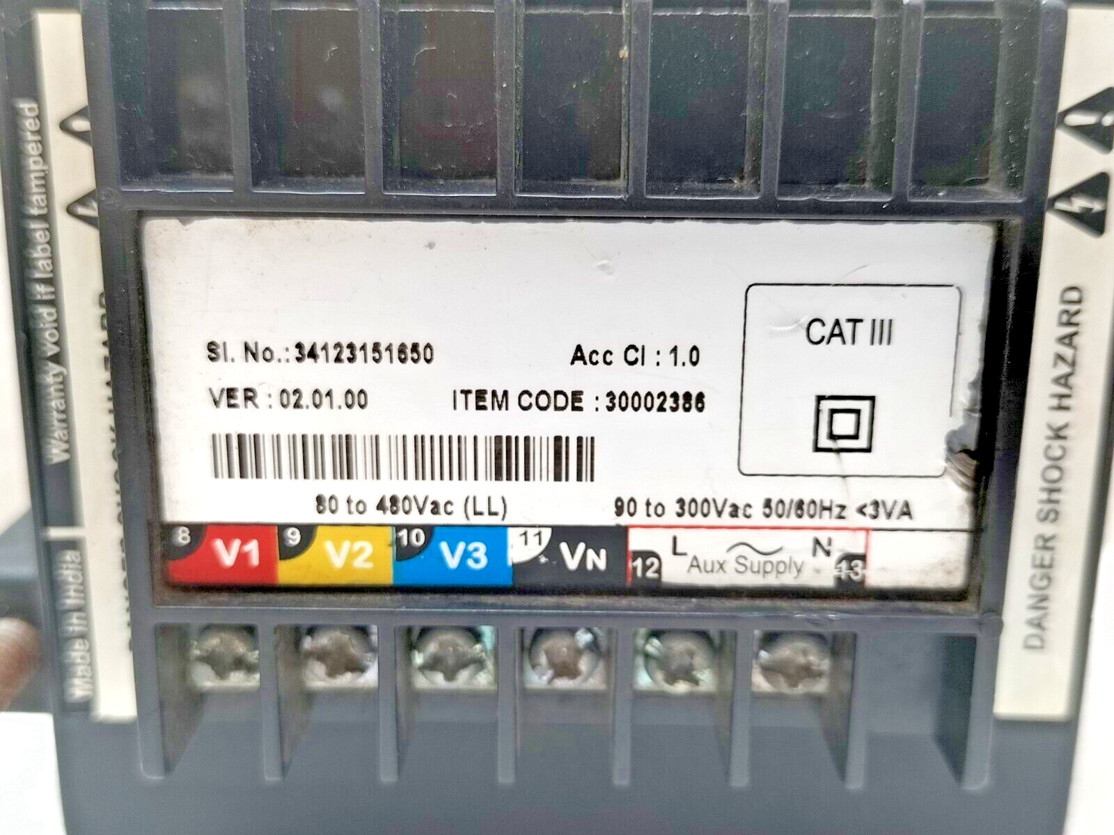SCHNEIDER ELECTRIC CONZERV DM3210 THREE PHASE VOLTMETER