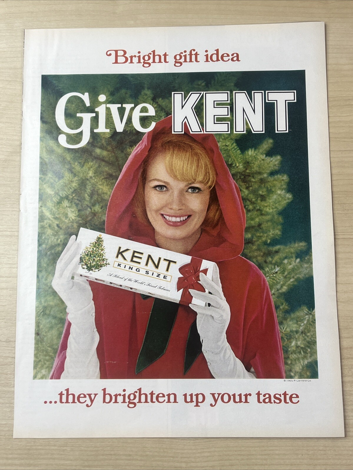 Kent King Size Cigarettes Gift Idea 1965 Vintage Print Ad Life Magazine