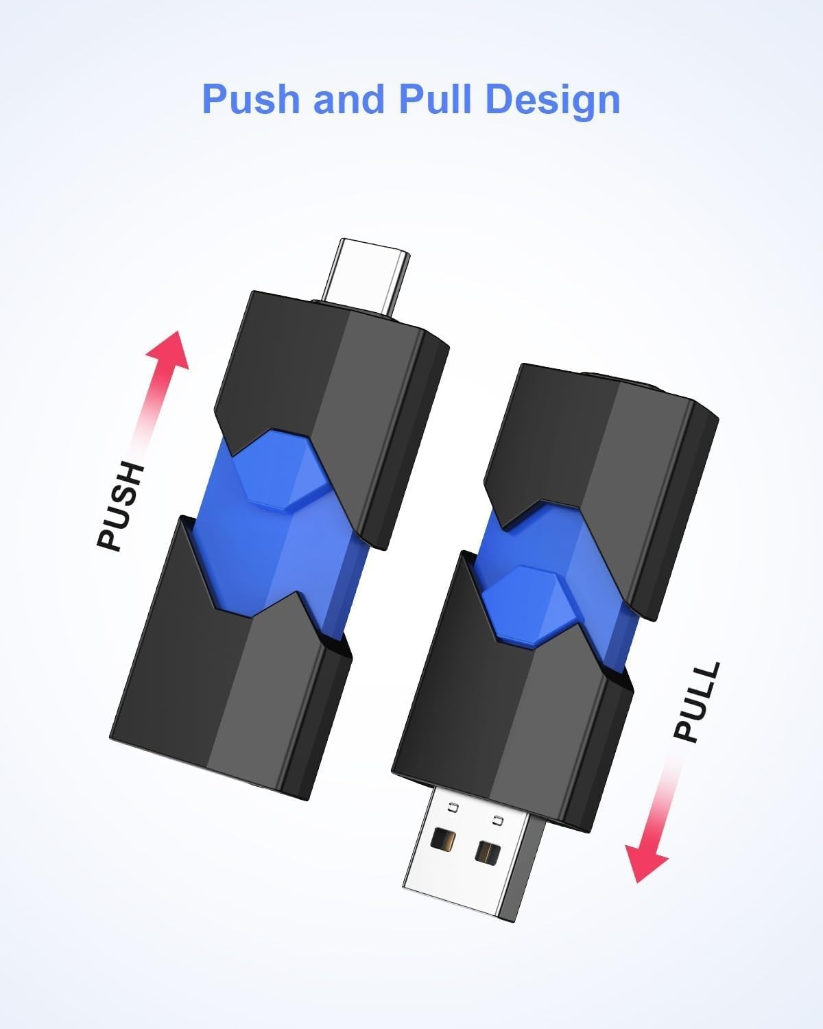 Versatile 64GB Type-C & USB-A Flash Drive: Reliable Dual Connector Memory Stick