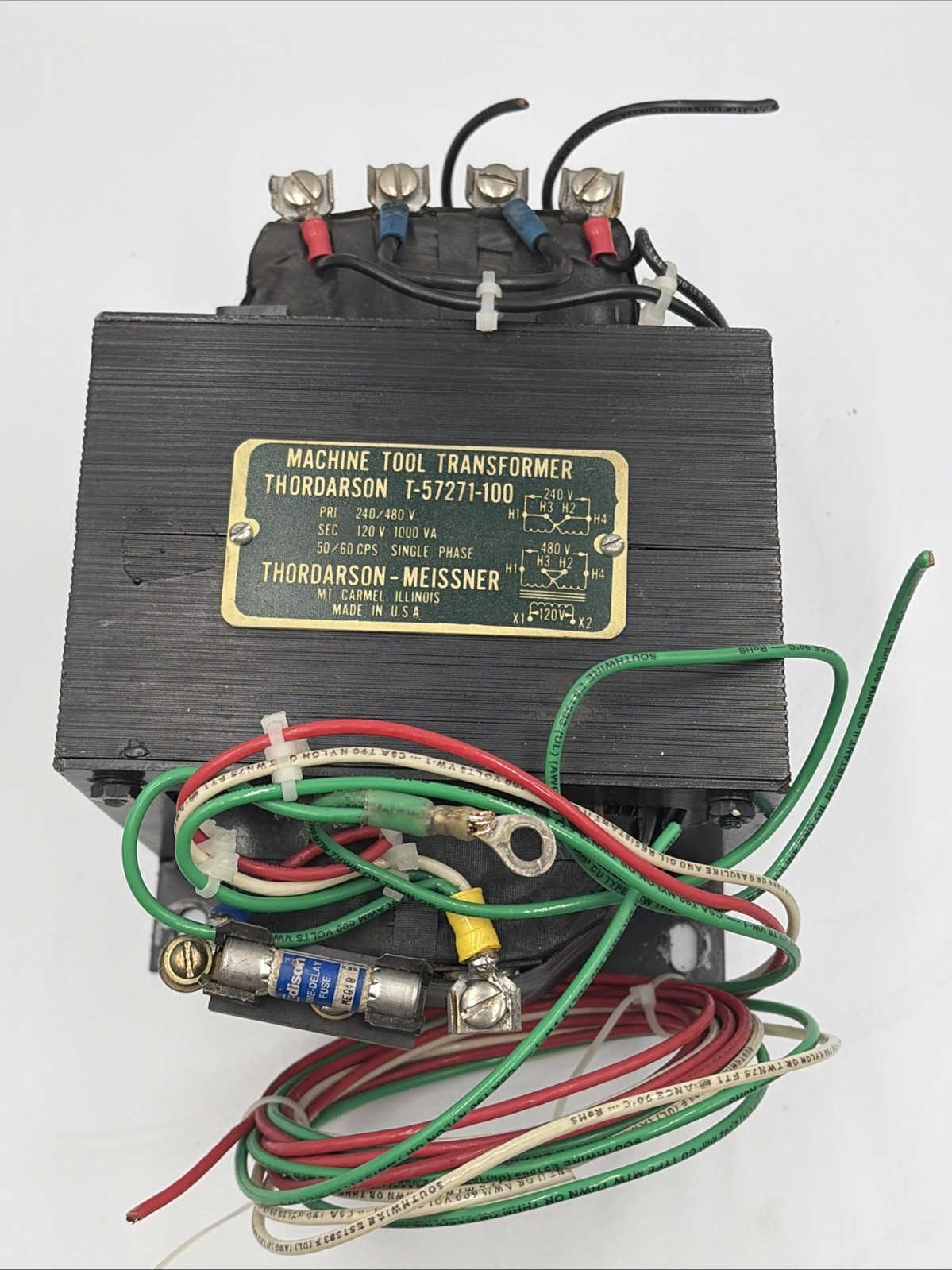 Vintage Thordarson Machine Tool Transformer T-57271-100 240/480V 50/60 CPS RARE