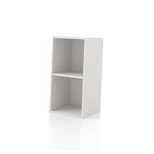 Homes: Inside + Out Apexa 2 Cube Storage Organizer Shelves, 2-Cube White