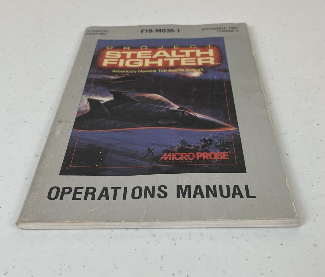 Vintage Microprose Project Stealth Fighter Manual Commodore 64 (1987) Video Game
