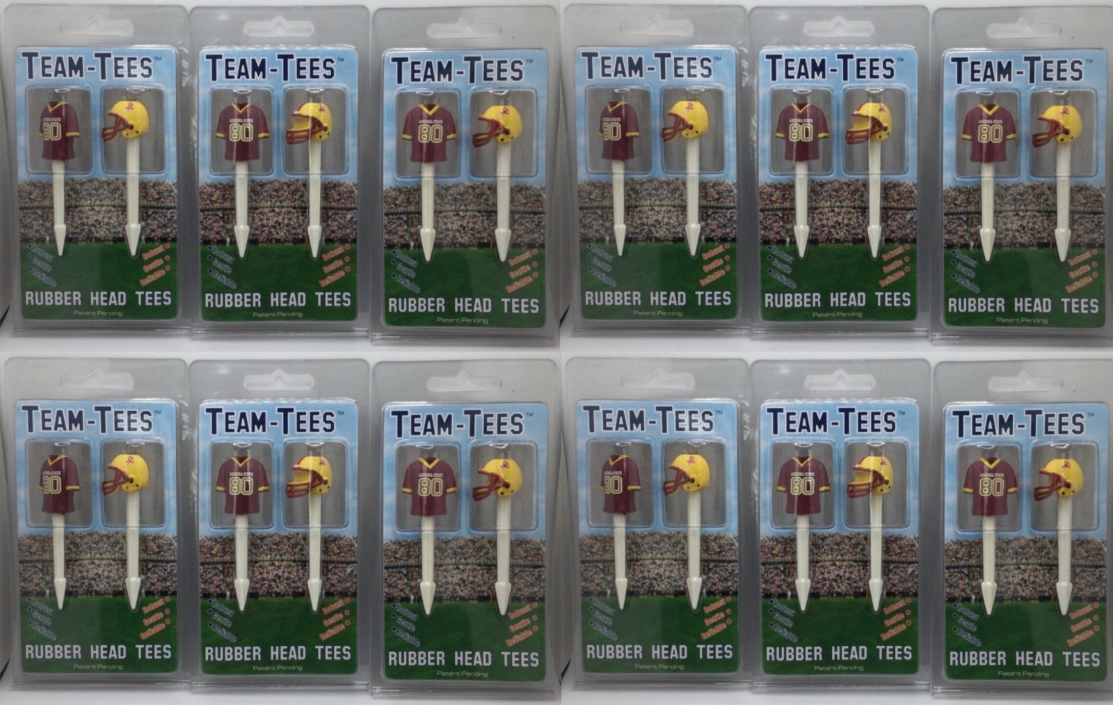 Arizona State Sun Devils Golf Pro Rubber Head Golf Tees, 24 Total Golf Tees ⛳🏈
