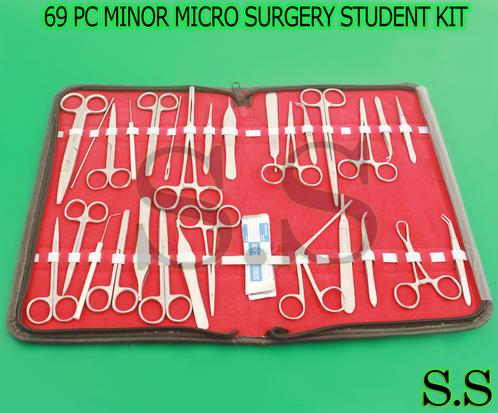 69 PC MINOR MICRO SURGERY SURGICAL VETERINARY DENTAL INSTRUMENTS STUDENT DS-854