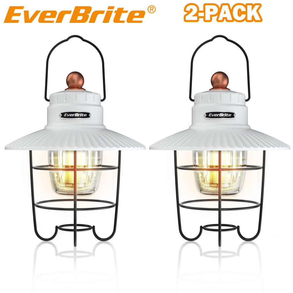 EverBrite 2PACK LED Camping Lantern USB C Rechargeable Lantern with 3 Light Mode
