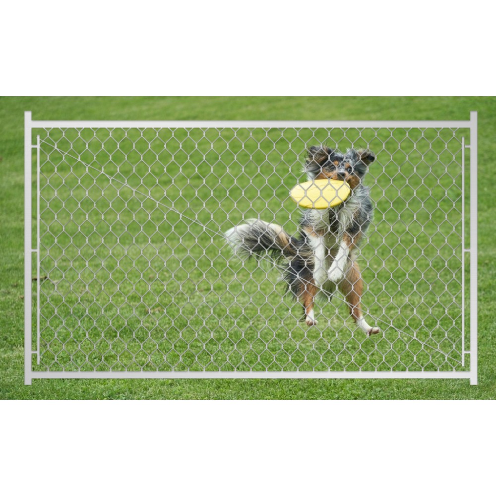 3.8'H Adjustable Chain Link Walk Gate Kit - Round Corner Frame Fit-Right
