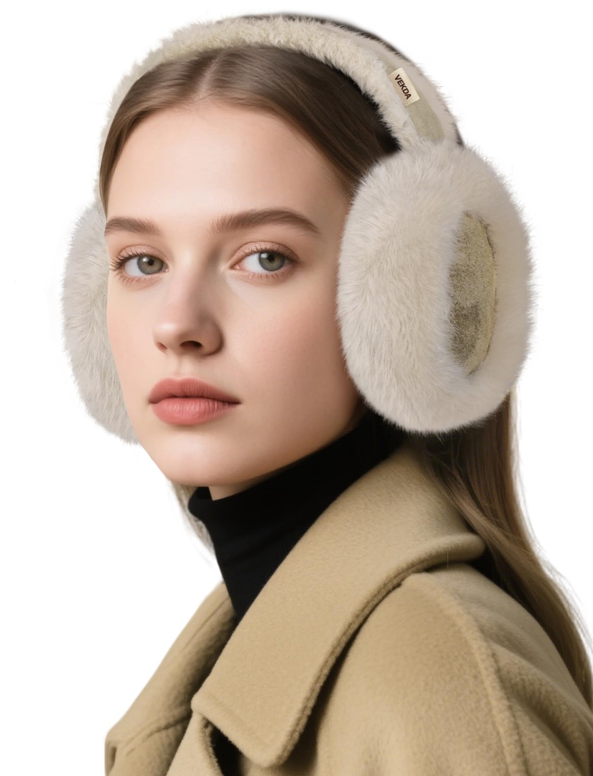 Winter Women Fuzzy Ear Muff Foldable Cute Warm Fur Headband Accessory