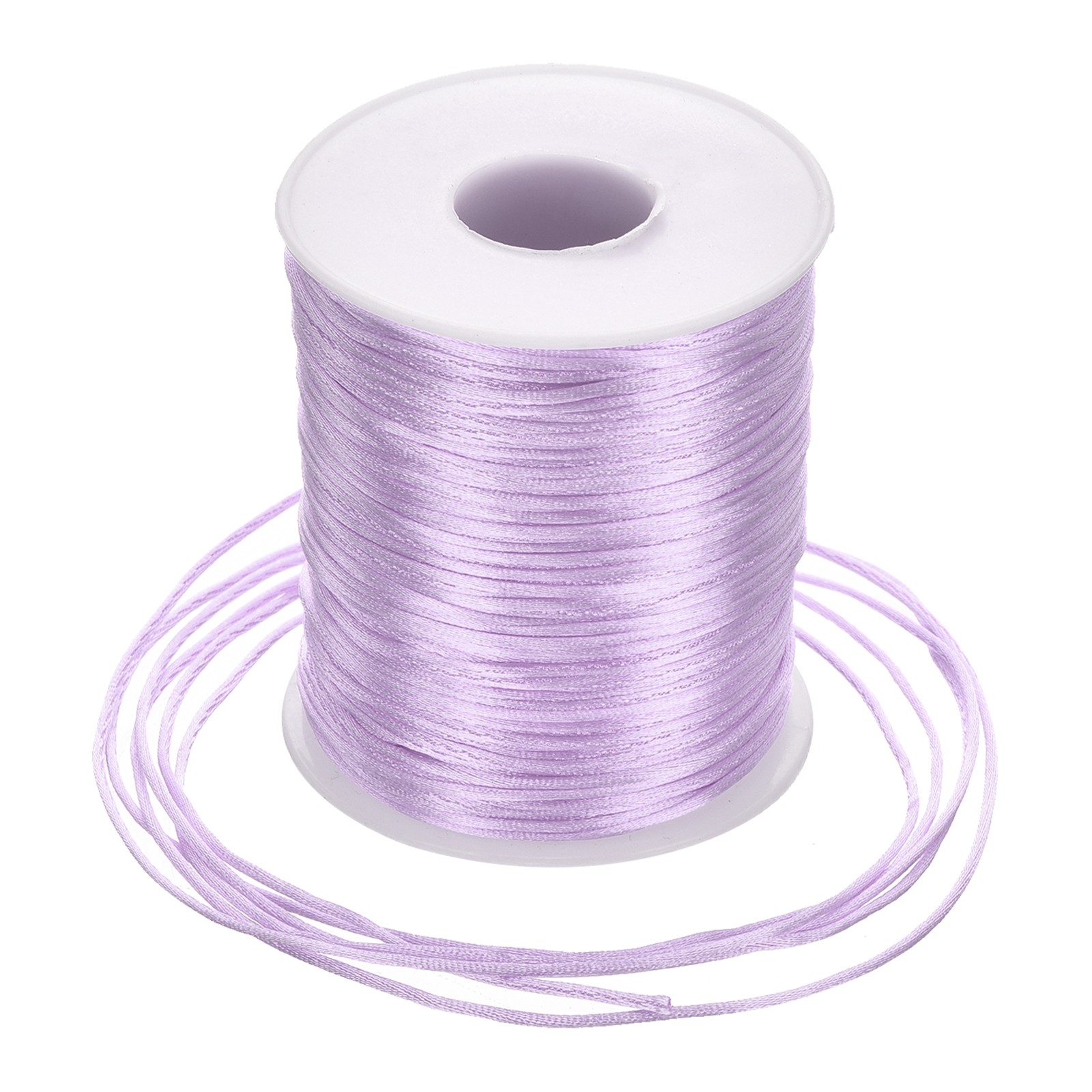 Nylon Satin Cord 1.5mm, 109 Yard Nylon String for Bracelet Thread Light Purple