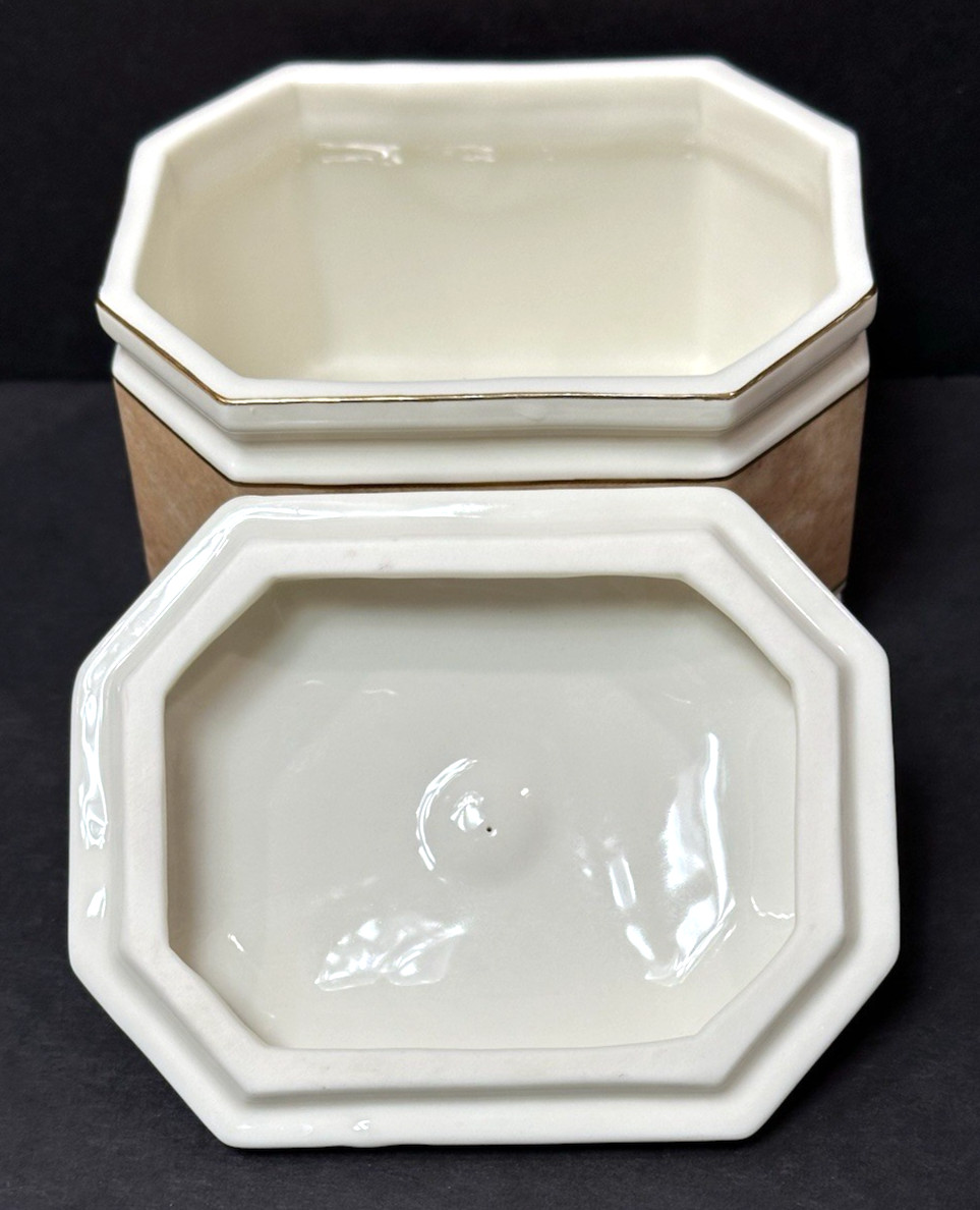 Croscill Carrara Light Brown Porcelain Ware Covered Jar