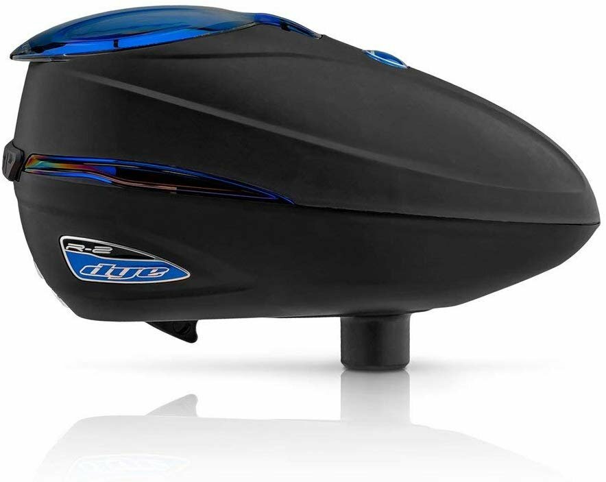 Dye R2 Electronic Paintball Loader Rotor Hopper Black Blue Ice