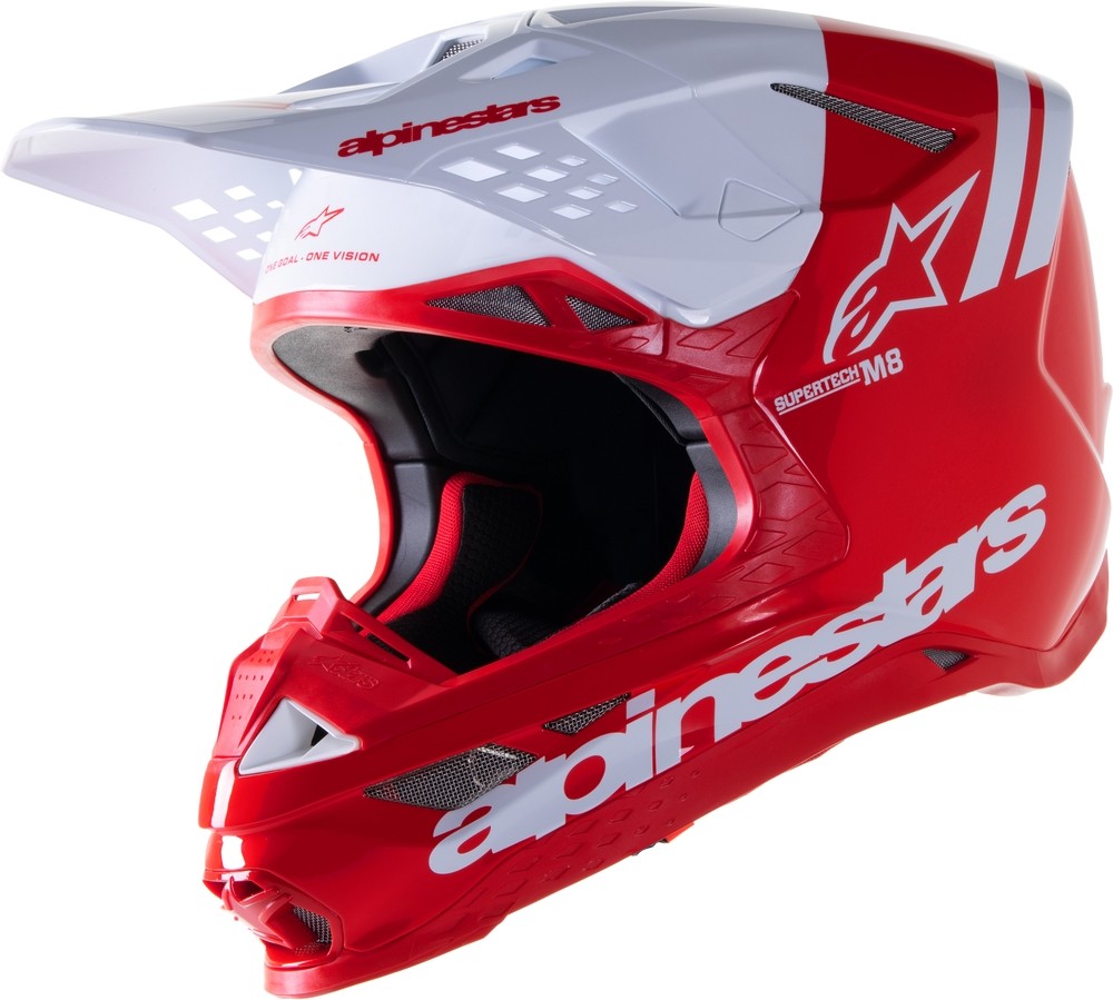 Alpinestars Supertech M8 Radium 2 Helmet (Large, Bright Red/White Glossy)