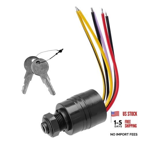 87-88107A5 Boat Ignition Switch with 2 Keys 6 Wire Connectors Compatible with