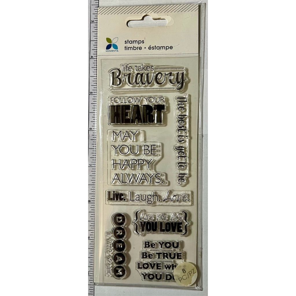Momenta Inspirational Clear Stamps Set for Crafting 8 pcs