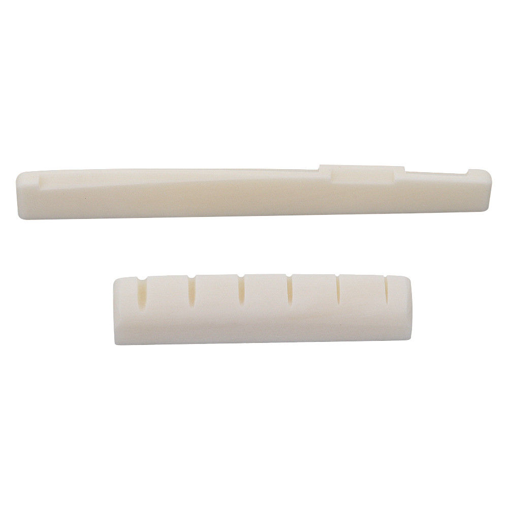 1 Set 6 String Left Hand Acoustic Guitar Bone Bridge Saddle and Bone Nut 72/43mm
