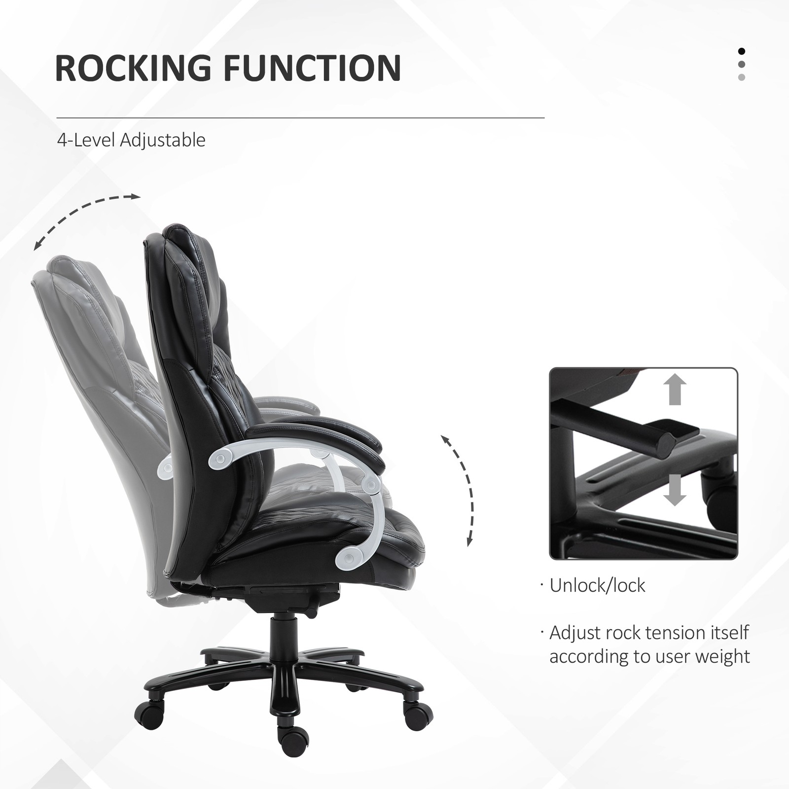 Big and Tall Executive Office Chair with Wide Seat