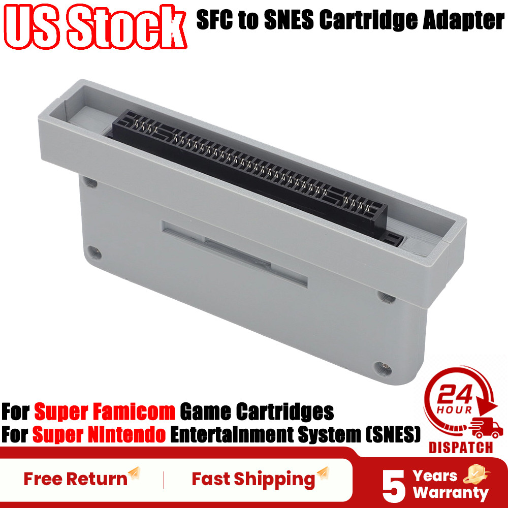 SFC ⇄ SNES Cartridge Adapter - For Super Nintendo & Super Famicom Replacement US