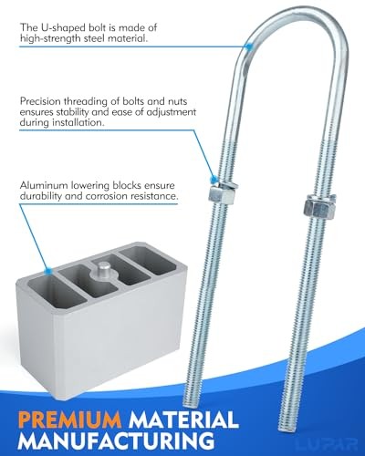Universal Leaf Spring Lowering Block Kit, Heavy Duty Steel Lowering 3 INCH