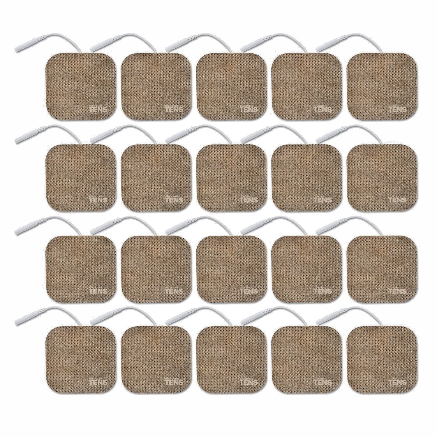 TENS Wired Electrodes Compatible with TENS 7000, TENS 3000 - 20 Premium 2"x2"