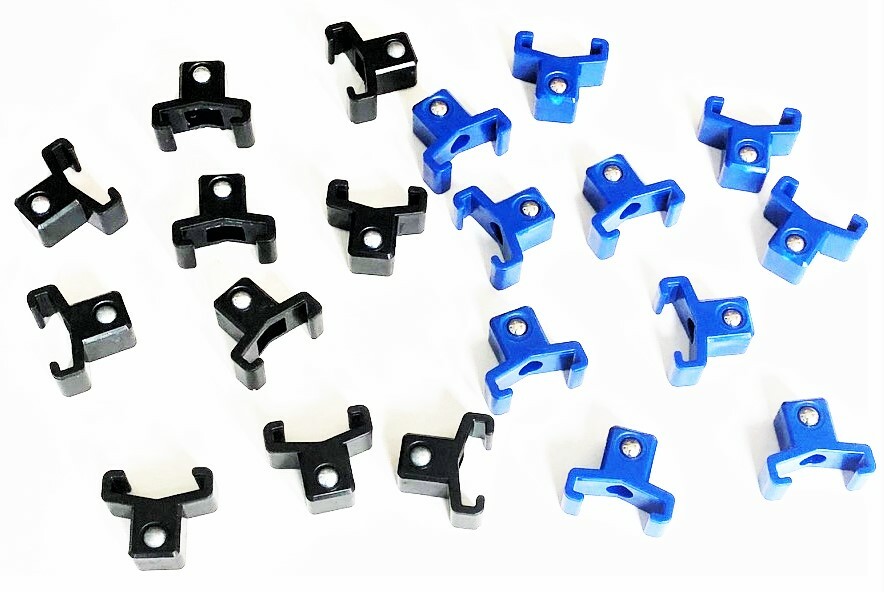 20 GOLIATH INDUSTRIAL ABS 1/2" BLACK & BLUE REPLACEMENT SOCKET RACK RAIL CLIPS