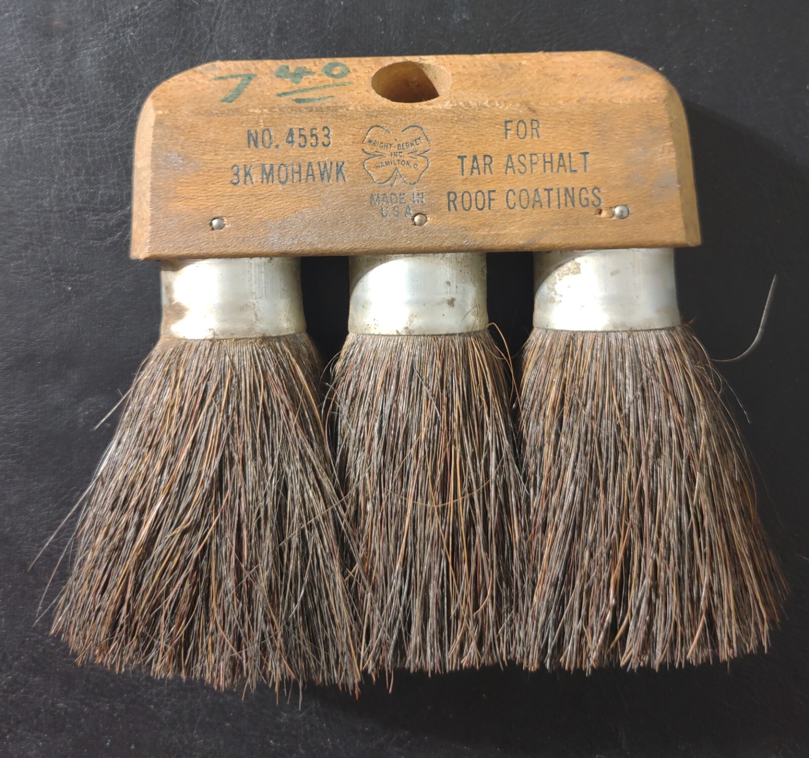 Vintage Wright Bernet Tar Asphalt Applicator Brush 4553 3K Mohawk Never Used USA