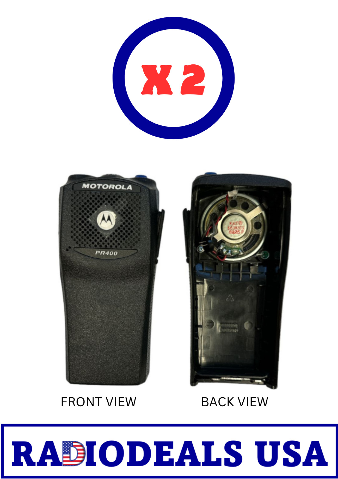 Motorola PR400 NKP Complete Housing - Black - PMLN4601 - 2 PC