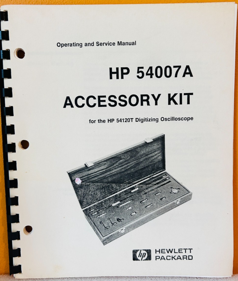 HP 54007-90901 HP 54007A Accessory Kit For 54120T Oscilloscope Service Manual.