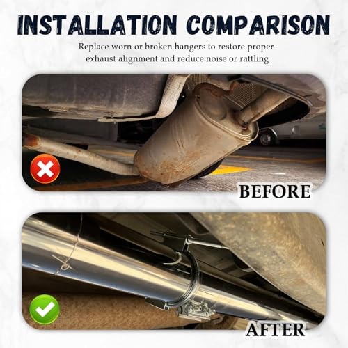 2.5 Inch Exhaust Hangers,Heavy Duty Adjustable 2.5 Exhaust Clamp with Muffler