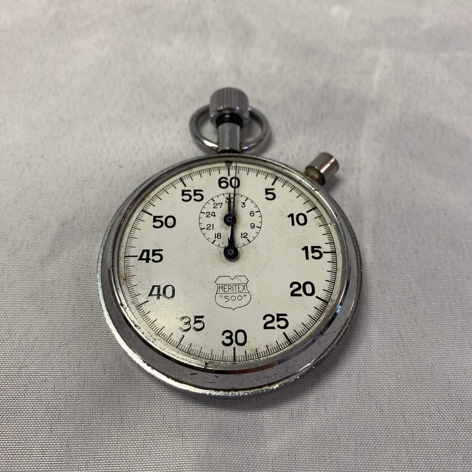 Vintage MERITEX “500” Stop Watch - Works/Missing Watch Crystal