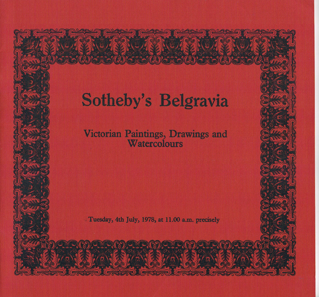 Sotheby's Belgravia- Victorian Paintings, Drawings, and Watercolours July 4 1978