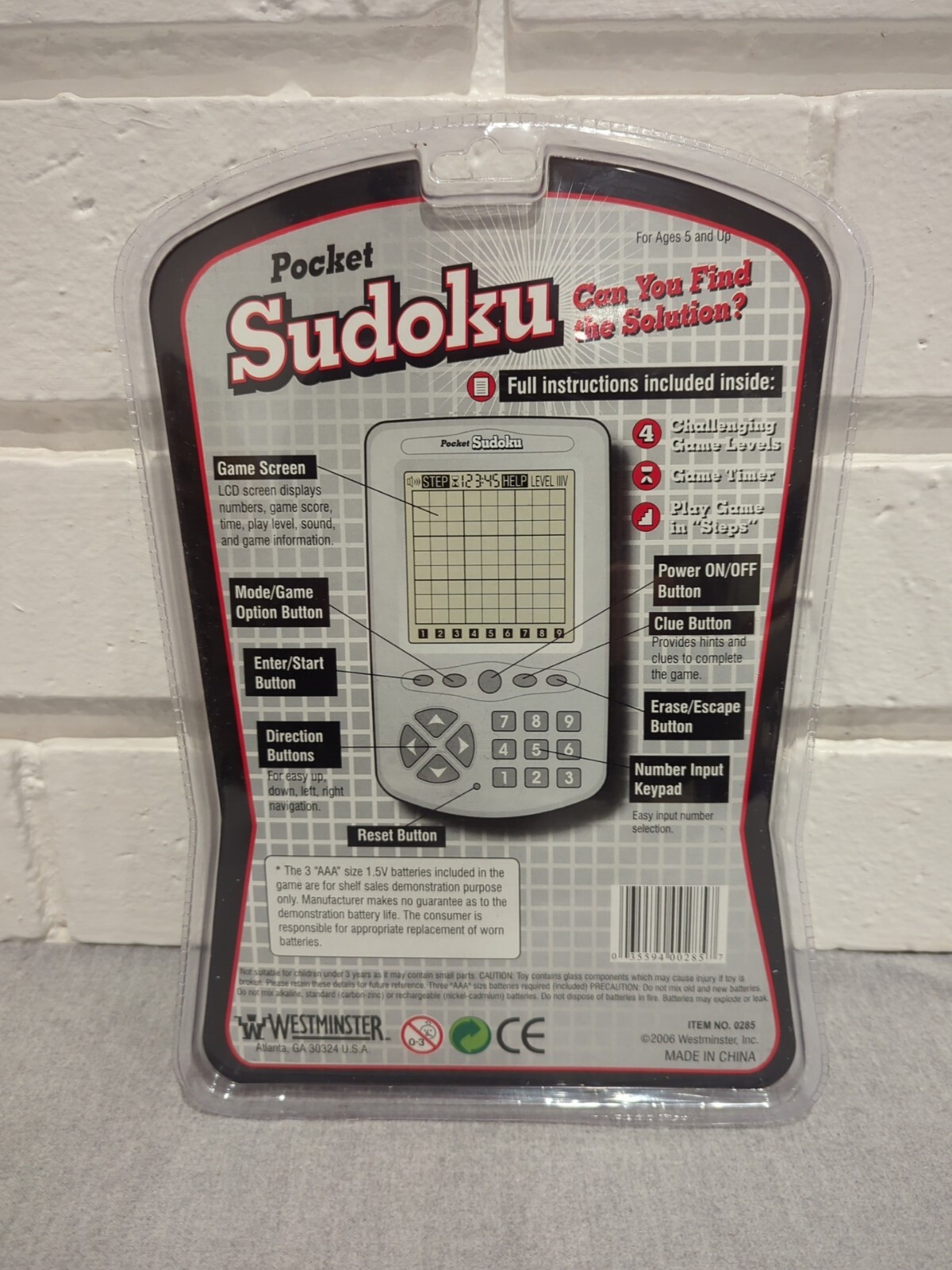 Sudoku Travel Mate Electronic Handheld Game & Puzzle Book - New & Sealed - 2006